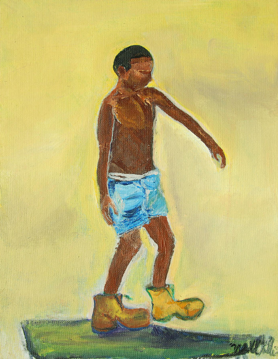 Little Boy in Big Man's Boots